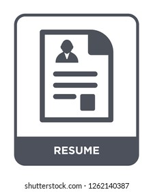 resume icon vector on white background, resume trendy filled icons from Strategy collection, resume simple element illustration