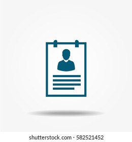 Resume icon, vector sign.