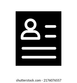 Resume Icon Vector Symbol Design Illustration