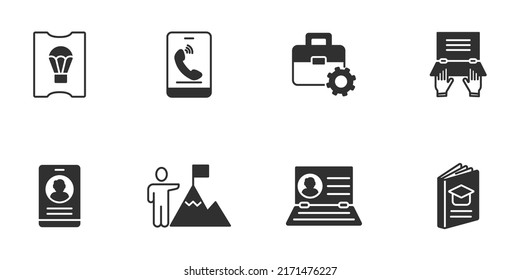 Resume icons set . Resume pack symbol vector elements for infographic web