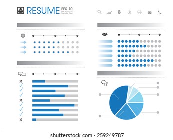 Resume info graphic design on white background. Vector illustration.
