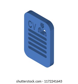 Resume isometric left top view 3D icon