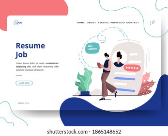 Resume Job Illustration, Recruitment concept, can use for, landing pages, templates, UI, web, mobile app, poster, banner, flyer. vector