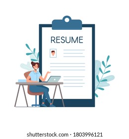 Resume for a job interview. Human Resources Department. Vector illustration