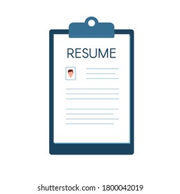Reanudar la entrevista de trabajo. Ilustración vectorial en estilo plano aislado en fondo blanco
