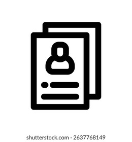 resume line icon. Clean and minimalist vector icon for websites, mobile apps, presentations, and logos. Fully scalable and customizable for any project.