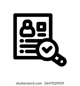 resume line icon. Clean and minimalist vector icon for websites, mobile apps, presentations, and logos. Fully scalable and customizable for any project.