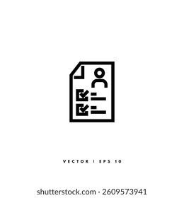Resume Line Icon. Editable Stroke