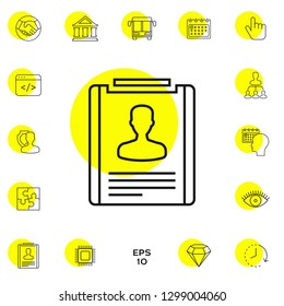Resume line icon. Graphic elements for your design