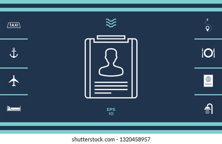 Resume line icon. Graphic elements for your design