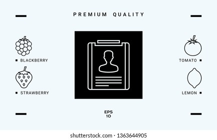 Resume line icon. Graphic elements for your design