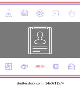 Resume line icon. Graphic elements for your design