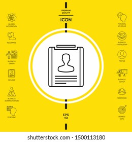 Resume line icon. Graphic elements for your design