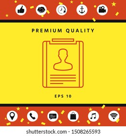 Resume line icon. Graphic elements for your design
