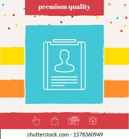 Resume line icon. Graphic elements for your design