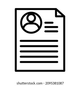 Resume line isolated vector icon can be easily modified and edit

