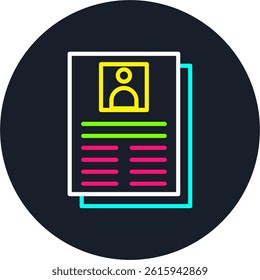 Resume Line Multi Colour Circle