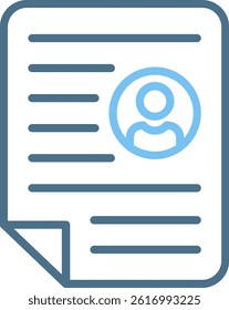 Resume Line Two Colour Icon