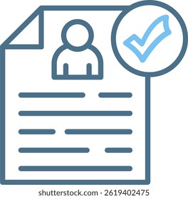 Resume Line Two Colour Icon