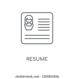 Resume linear icon. Resume concept stroke symbol design. Thin graphic elements vector illustration, outline pattern on a white background, eps 10.