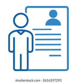 Resume with man vector isolated on a white background