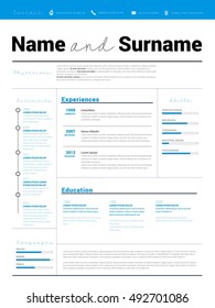Resume Minimalist CV, Resume template with simple design, company application CV, Curriculum vitae, resume business sheet, clean employer resume