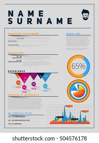 Resume Minimalist CV, Template with simple design, company application CV, Curriculum vitae, resume business sheet, clean employer resume with colored graph