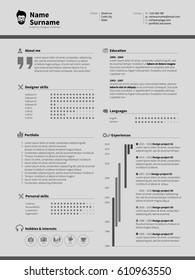 Resume Minimalist CV, Resume template with simple design, company application CV