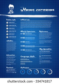 Resume minimalist template for architects or builders, CV document