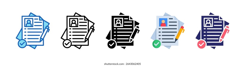 Resume Multiple Style Icon Set Collection.