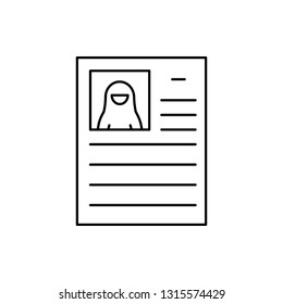 resume, Muslim businesswoman icon. Element of businesswoman in muslim world for mobile concept and web apps icon. Thin line icon for website design and development