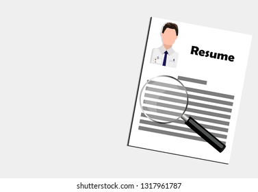 Resume on gray gradient surface