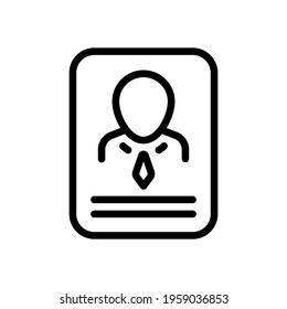 Resume on paper, simple business icon. Black icon on white background