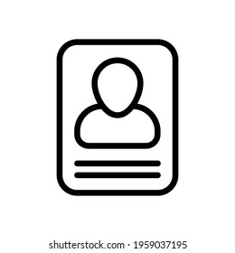 Resume on paper, simple business icon. Black icon on white background