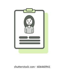 Resume on tablet minimalistic sing