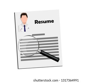 Resume on white surface (isolated)