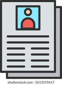 Resume Outline Filled Style Icon