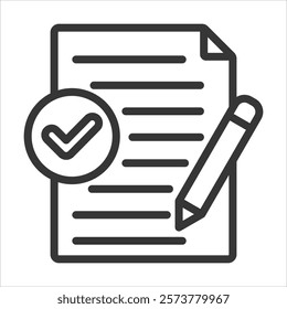 Resume Outline Icon Vector Illustration