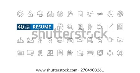 resume outline vector icon sheet