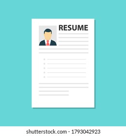 Resume paper list icon with shadow 