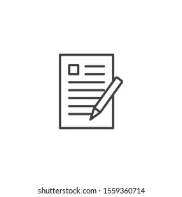 Resume and pencil icon vector