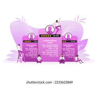 Resume people in flat style. Business people communication