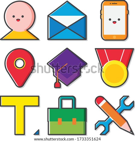 Resume and porfolio icon set