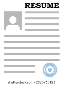 Resume. Professional Profile Snapshot. Career summary, qualifications and skills overview, work experience highlights. Vector line icon for Business and Advertising