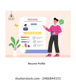 Resume Profile  concept flat style stock illustration with background. EPS 10 File