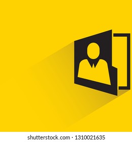 resume profile folder with shadow on yellow background