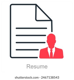 Resume and profile icon concept