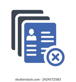 Resume reject Icon, Vector Graphics