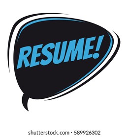 resume retro speech balloon