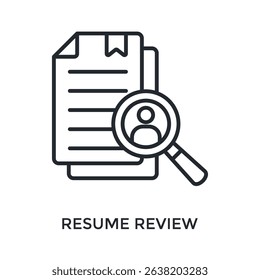 Resume Review Icon Outline Style. Vector Illustration For Graphic Design